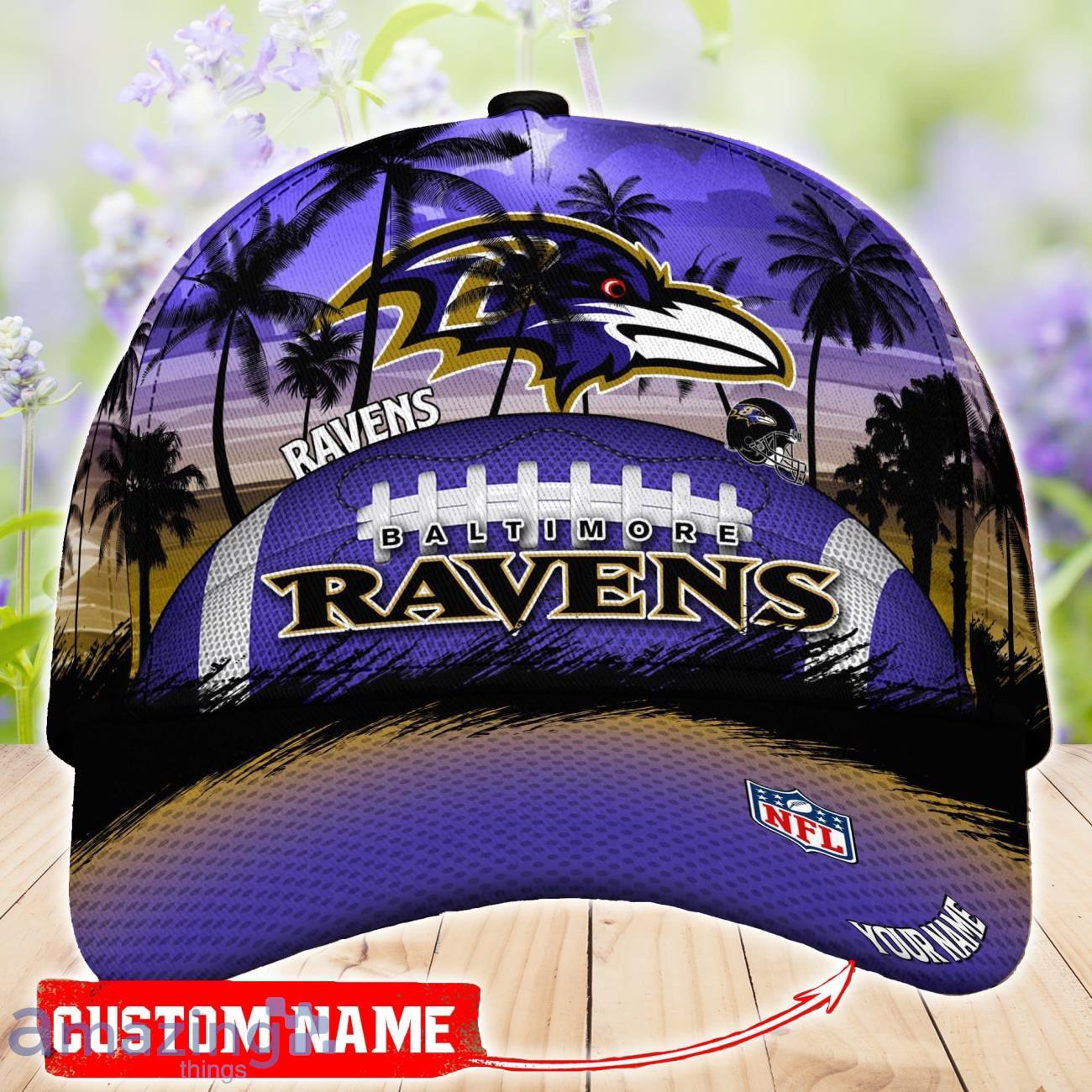 Baltimore Ravens NFL 3D Cap Coconut Pattern Hawaii Summer Gift image Baltimore Ravens NFL 3D Cap Coconut Pattern Hawaii Summer Gift Product Photo 1