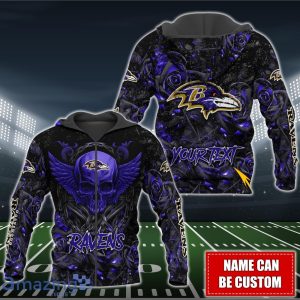 Baltimore Ravens NFL 3D Shirt Hoodie Custom Name For Fans Product Photo 4