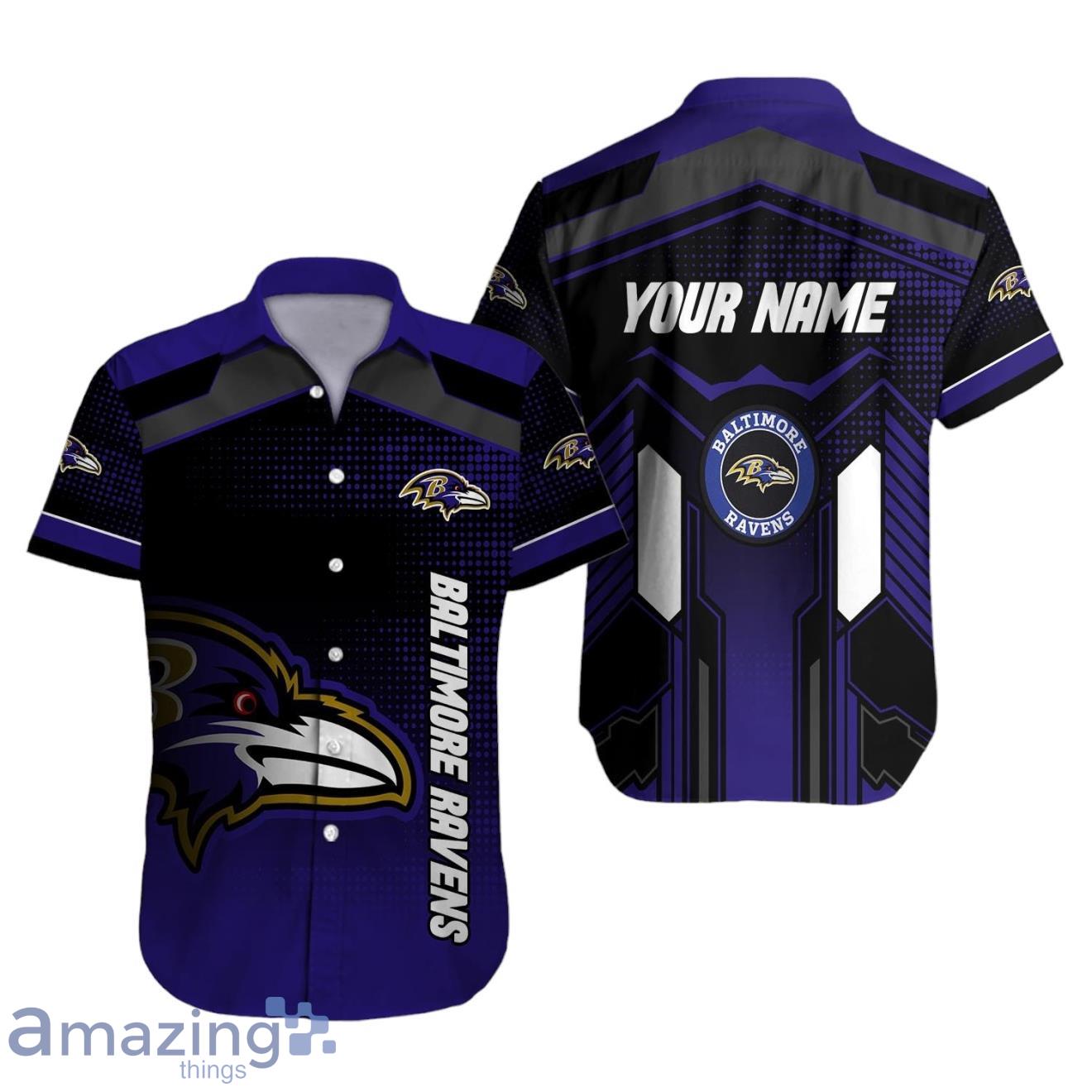 Baltimore Ravens NFL Hawaiian Shirt Best Gift Ideas For Fans Custom Name image Baltimore Ravens NFL Hawaiian Shirt Best Gift Ideas For Fans Custom Name Product Photo 1