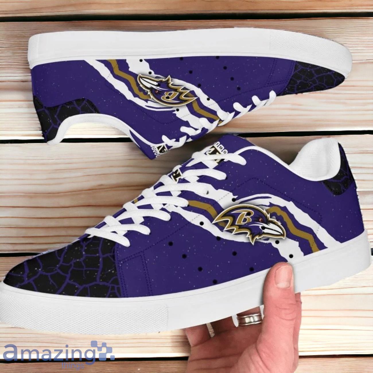 Baltimore Ravens Nfl Skate Shoes 3D For Fans image Baltimore Ravens Nfl Skate Shoes 3D For Fans Product Photo 1