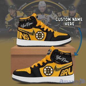 Boston Bruins Air Jordan Hightop Shoes Custom Name For Fans Limited Shoes Product Photo 2