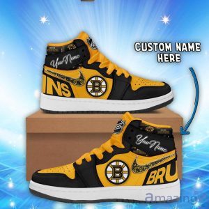 Boston Bruins Air Jordan Hightop Shoes Custom Name For Fans Limited Shoes Product Photo 1