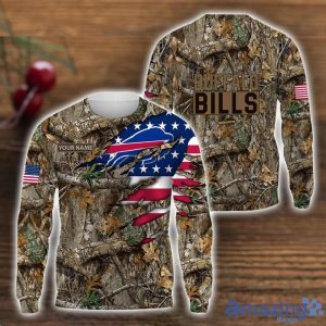 Buffalo Bills 3D Printed T-Shirt Hoodie Sweatshirt Camo Hunting Perfect Gift Custom Name For Fans Product Photo 2