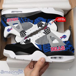 Buffalo Bills Personalized Name Air Jordan 4 Sneakers New Trending Sport Sneakers Fans Gift Product Photo 1
