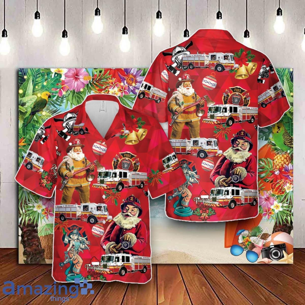 Canada Ottawa Fire Services Christmas Hawaiian Shirt Best Gift For Men And Women image Canada Ottawa Fire Services Christmas Hawaiian Shirt Best Gift For Men And Women Product Photo 1