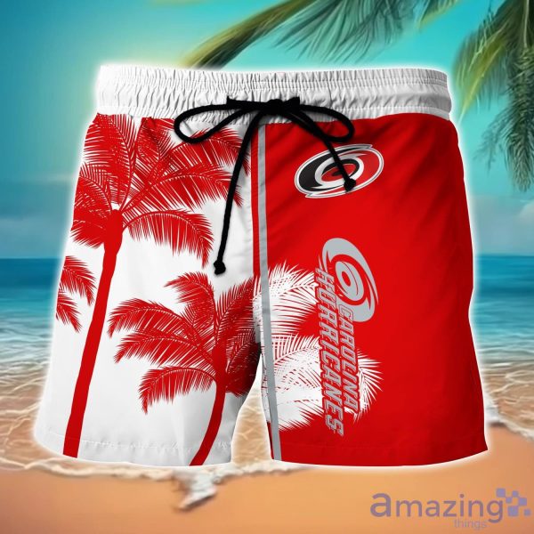 Carolina Hurricanes Hawaiian Shirt And Shorts Set Custom Name Summer Vacation Shirt NHL Fans Product Photo 2