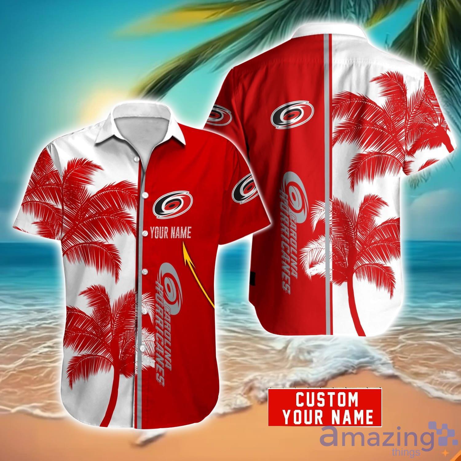 Carolina Hurricanes Hawaiian Shirt And Shorts Set Custom Name Summer Vacation Shirt NHL Fans Product Photo 1
