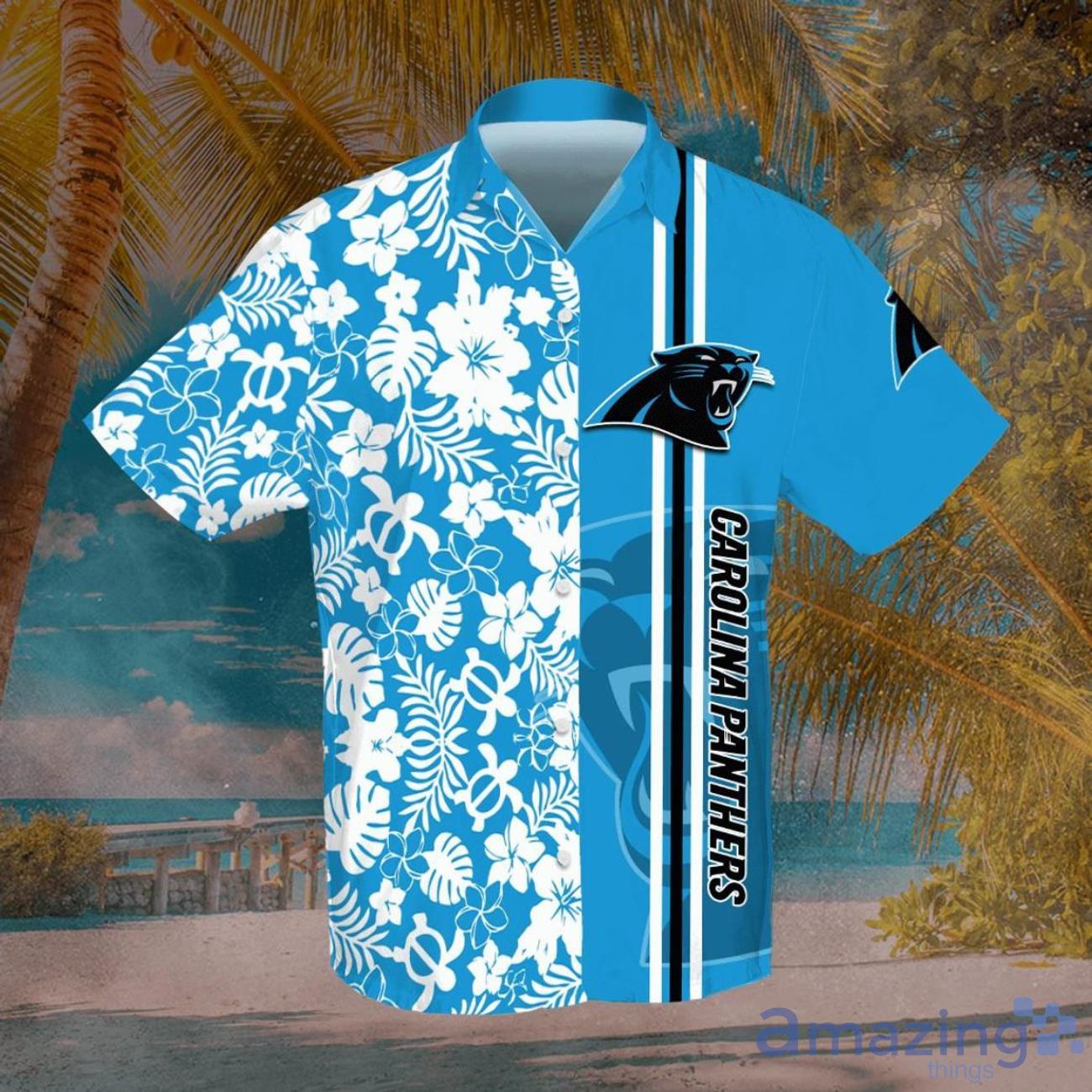 Carolina Panthers Aloha Beach Gift 3D Hawaiian Shirt Football Team Beach Shirts image Carolina Panthers Aloha Beach Gift 3D Hawaiian Shirt Football Team Beach Shirts Product Photo 1