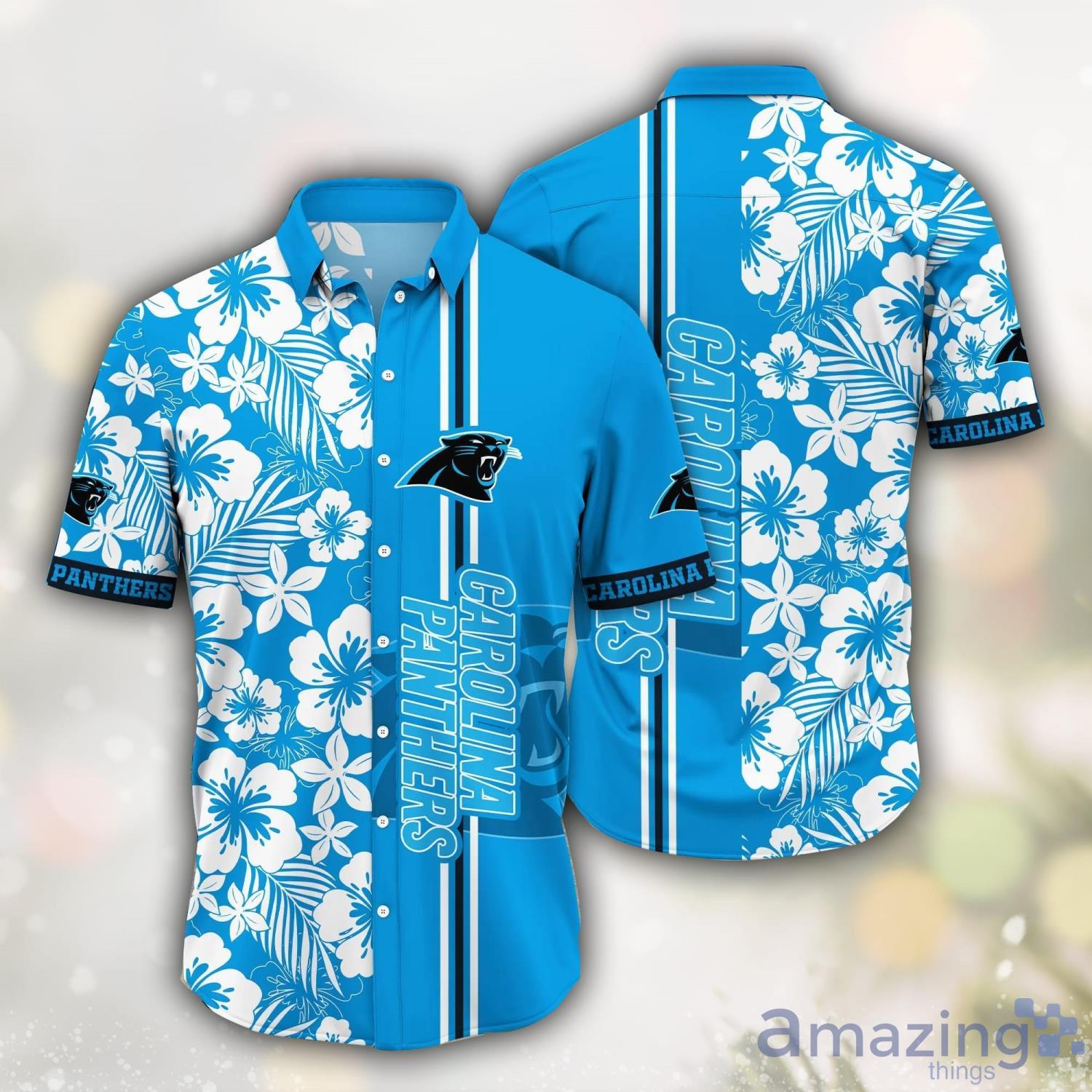 Carolina Panthers NFL Flower Hawaii Shirt Summer Gift Men And Wwomen Shirts image Carolina Panthers NFL Flower Hawaii Shirt Summer Gift Men And Wwomen Shirts Product Photo 1