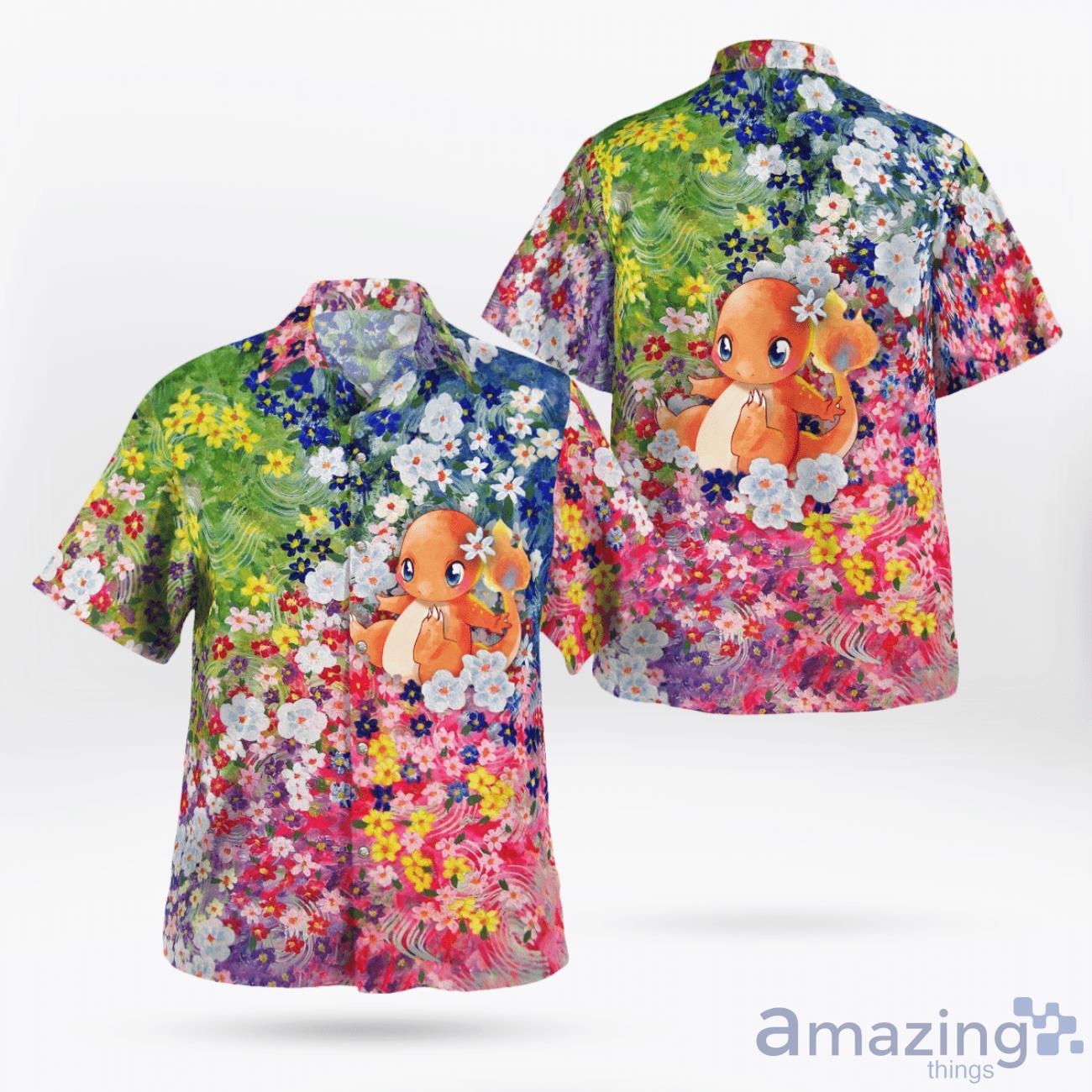 Charmander Summer Flowers Beach 3D All Over Printed Hawaii Shirt Summer Gift image Charmander Summer Flowers Beach 3D All Over Printed Hawaii Shirt Summer Gift Product Photo 1