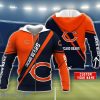 Chicago Bears 3D Hoodie All Over Printed Personalized Name Limited Hoodie For Fans