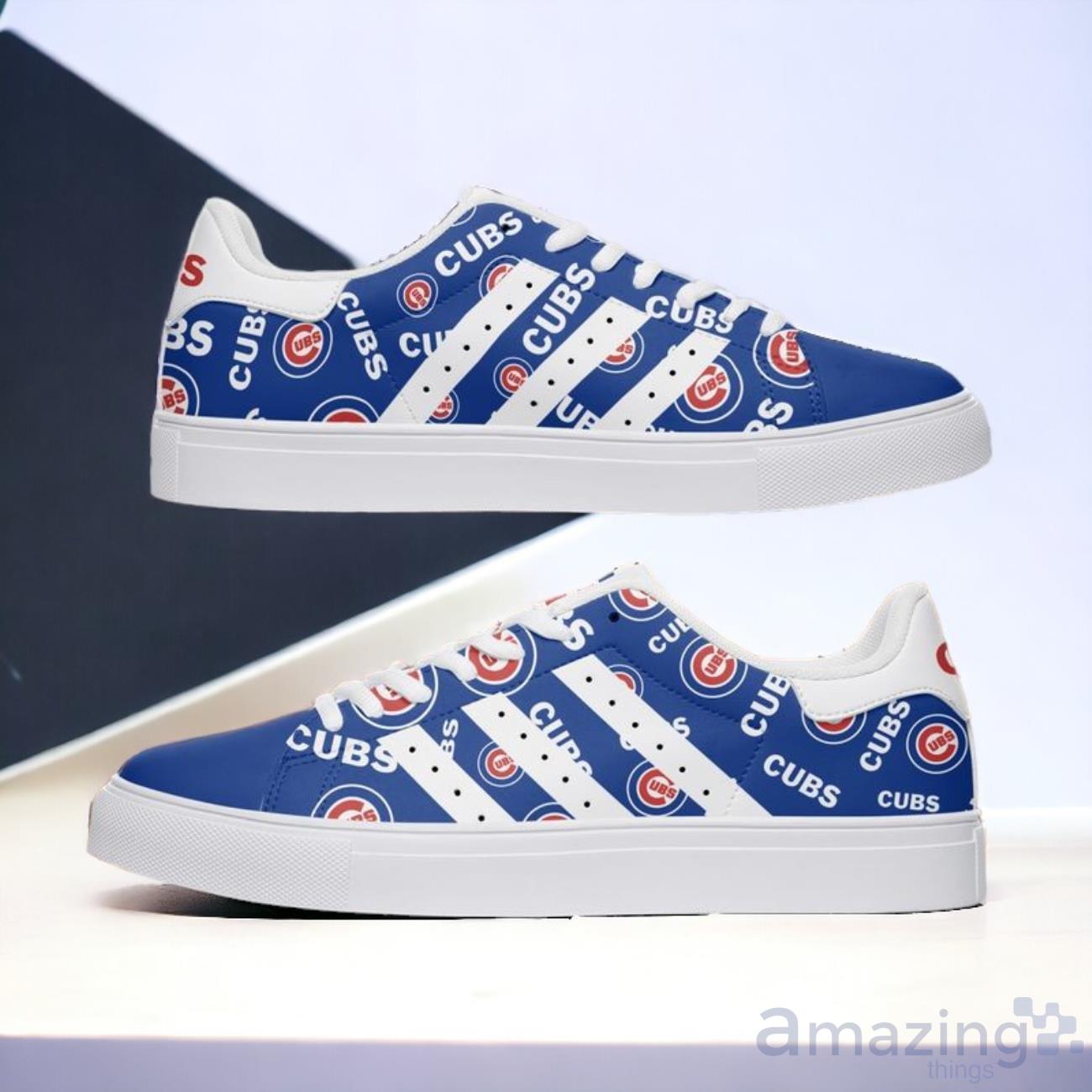 Chicago Cubs Logo Pattern Men's And Women's Skate Shoes image Chicago Cubs Logo Pattern Men's And Women's Skate Shoes