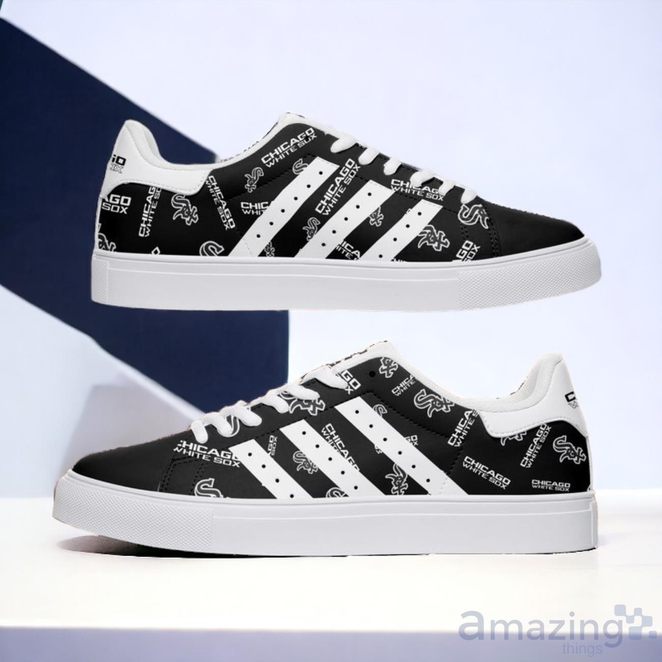 Chicago White Sox Logo Pattern Men's And Women's Skate Shoes image Chicago White Sox Logo Pattern Men's And Women's Skate Shoes