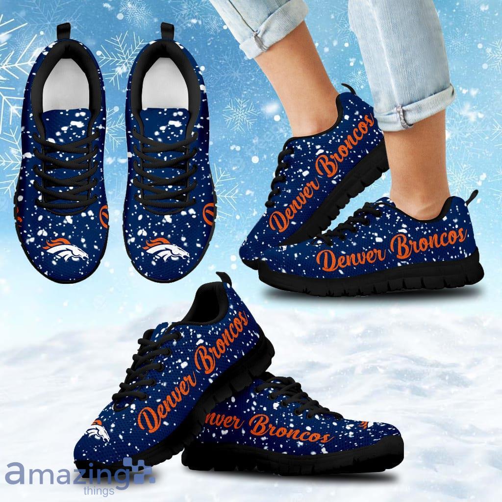 Christmas Snowing Incredible Pattern Denver Broncos Sneakers Shoes Gift For Big Fans image Christmas Snowing Incredible Pattern Denver Broncos Sneakers Shoes Gift For Big Fans Product Photo 1