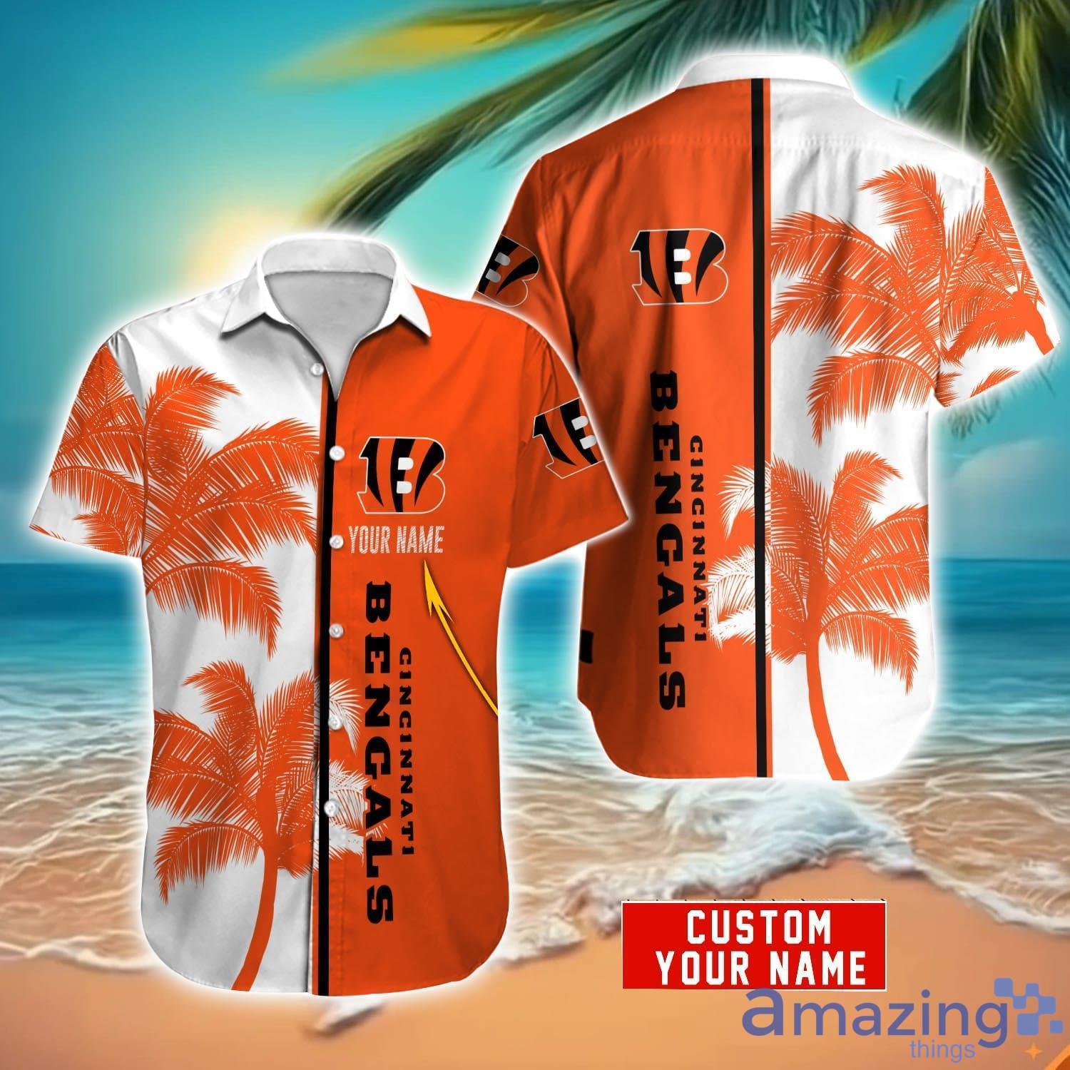 Cincinnati Bengals Hawaiian Shirt And Shorts Set Custom Name Summer Vacation Shirt NFL Fans Product Photo 1