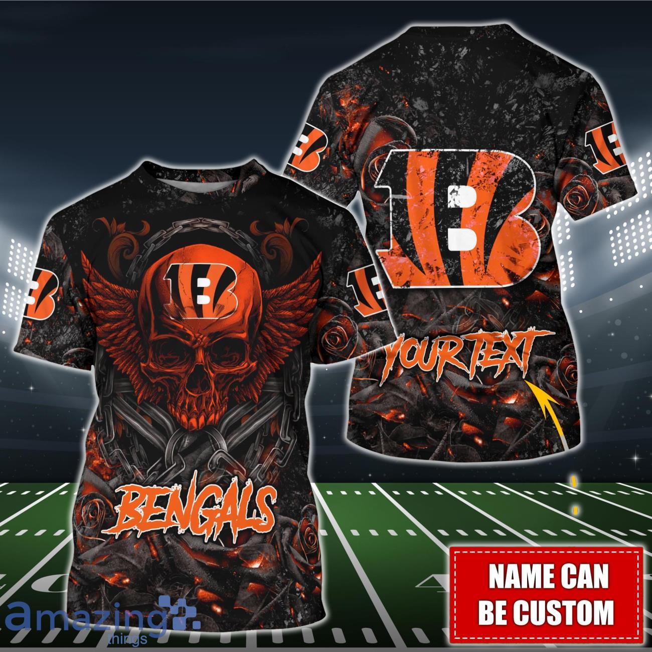 Cincinnati Bengals NFL 3D Shirt Hoodie Custom Name For Fans image Cincinnati Bengals NFL 3D Shirt Hoodie Custom Name For Fans Product Photo 2