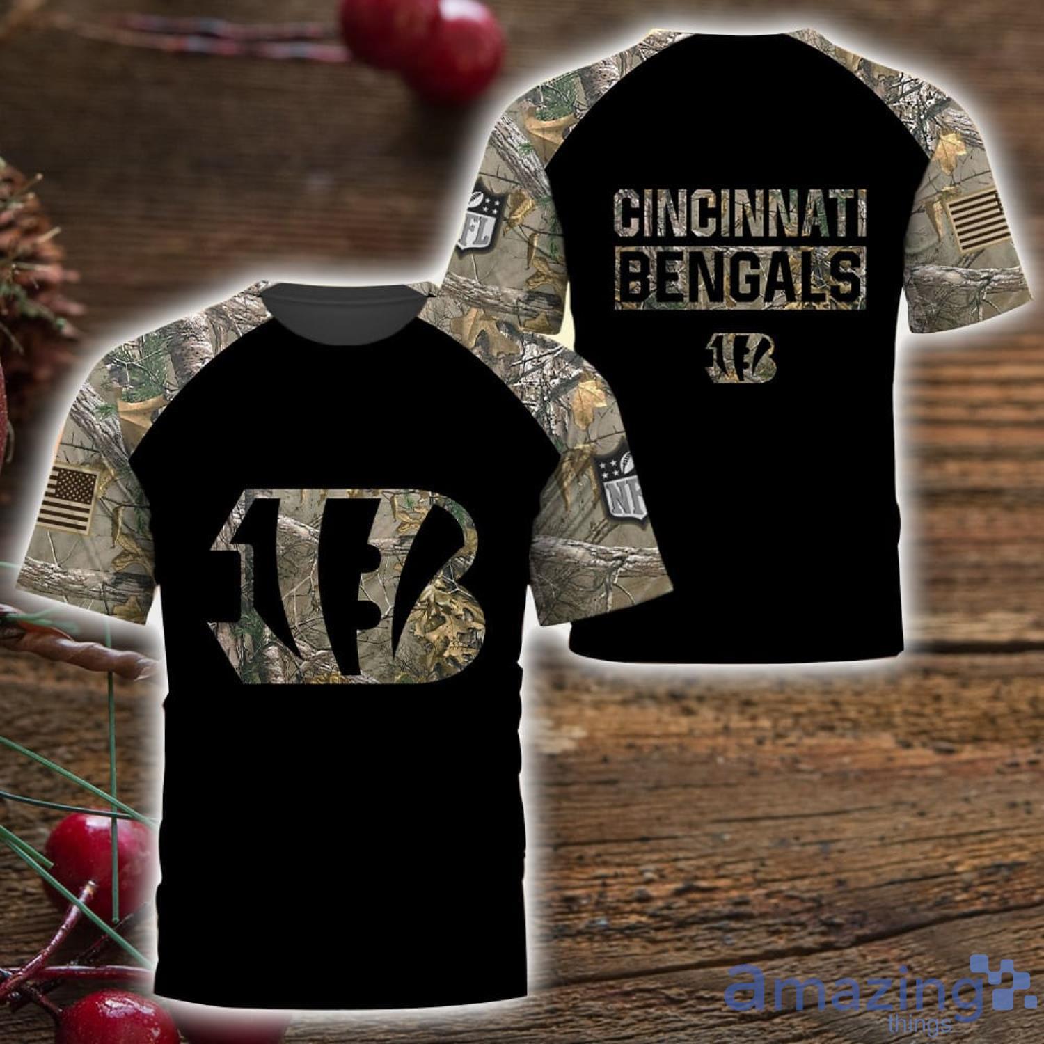 Cincinnati Bengals T Shirt Hoodie Sweatshirt Camo Hunting Perfect Gift For Father's Day 3D All Over Printed Shirt image Cincinnati Bengals T Shirt Hoodie Sweatshirt Camo Hunting Perfect Gift For Father's Day 3D All Over Printed Shirt Product Photo 3