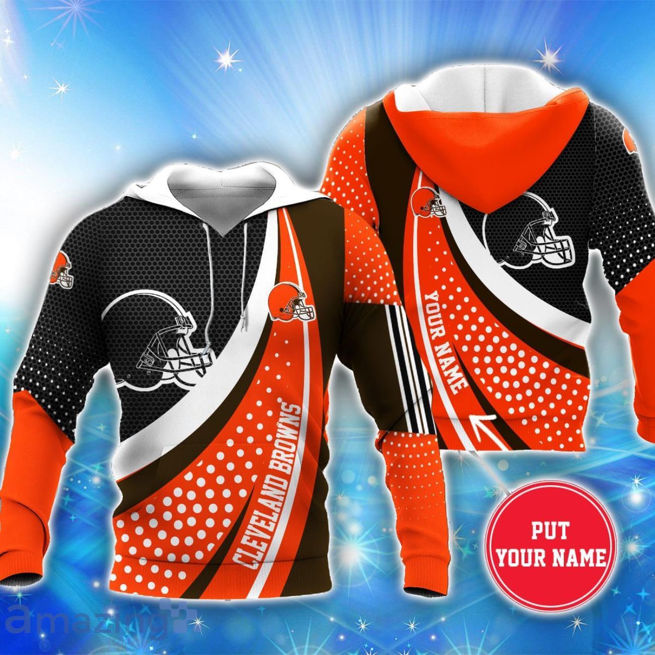 Cleveland Browns 3D Hoodie All Over Printed Personalized Name Unisex Men Women Hoodie Sport Fans image Cleveland Browns 3D Hoodie All Over Printed Personalized Name Unisex Men Women Hoodie Sport Fans Product Photo 2