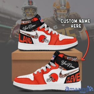 Cleveland Browns Air Jordan Hightop Shoes Custom Name For Fans Limited Shoes Product Photo 2
