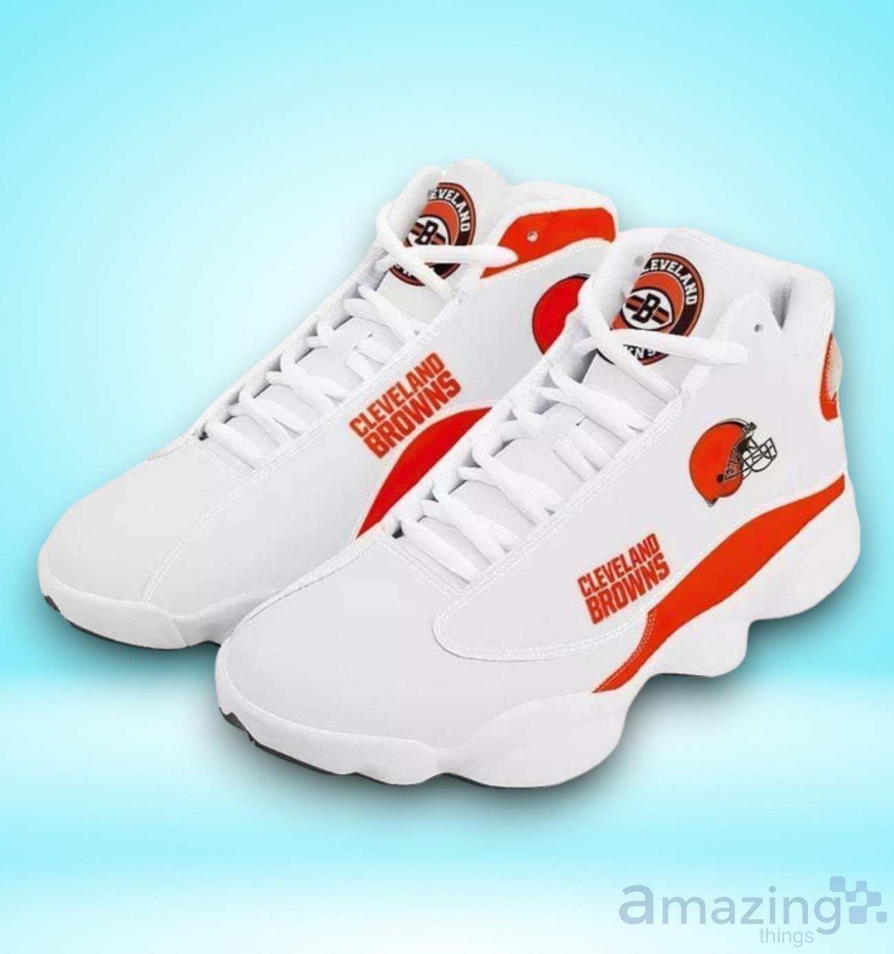 Cleveland Browns Football Nfl Air Jordan 13 Sneaker Shoes image Cleveland Browns Football Nfl Air Jordan 13 Sneaker Shoes Product Photo 1