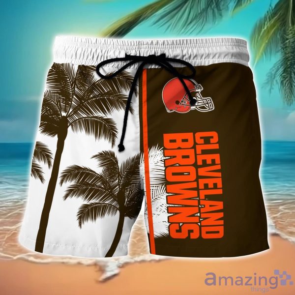 Cleveland Browns Hawaiian Shirt And Shorts Set Custom Name Summer Vacation Shirt NFL Fans Product Photo 2