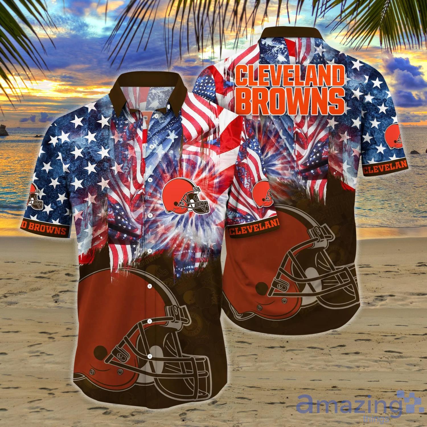 Cleveland Browns NFL Flower Hawaiian Shirt Football Shirts Independence Day Gift Product Photo 1