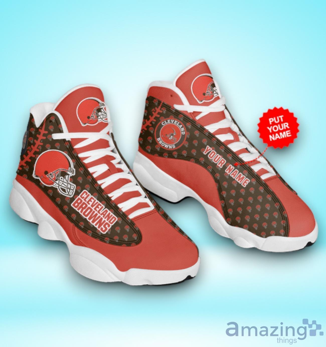 Cleveland Browns Nfl Football Air Jordan 13 Sneaker Shoes image Cleveland Browns Nfl Football Air Jordan 13 Sneaker Shoes Product Photo 1