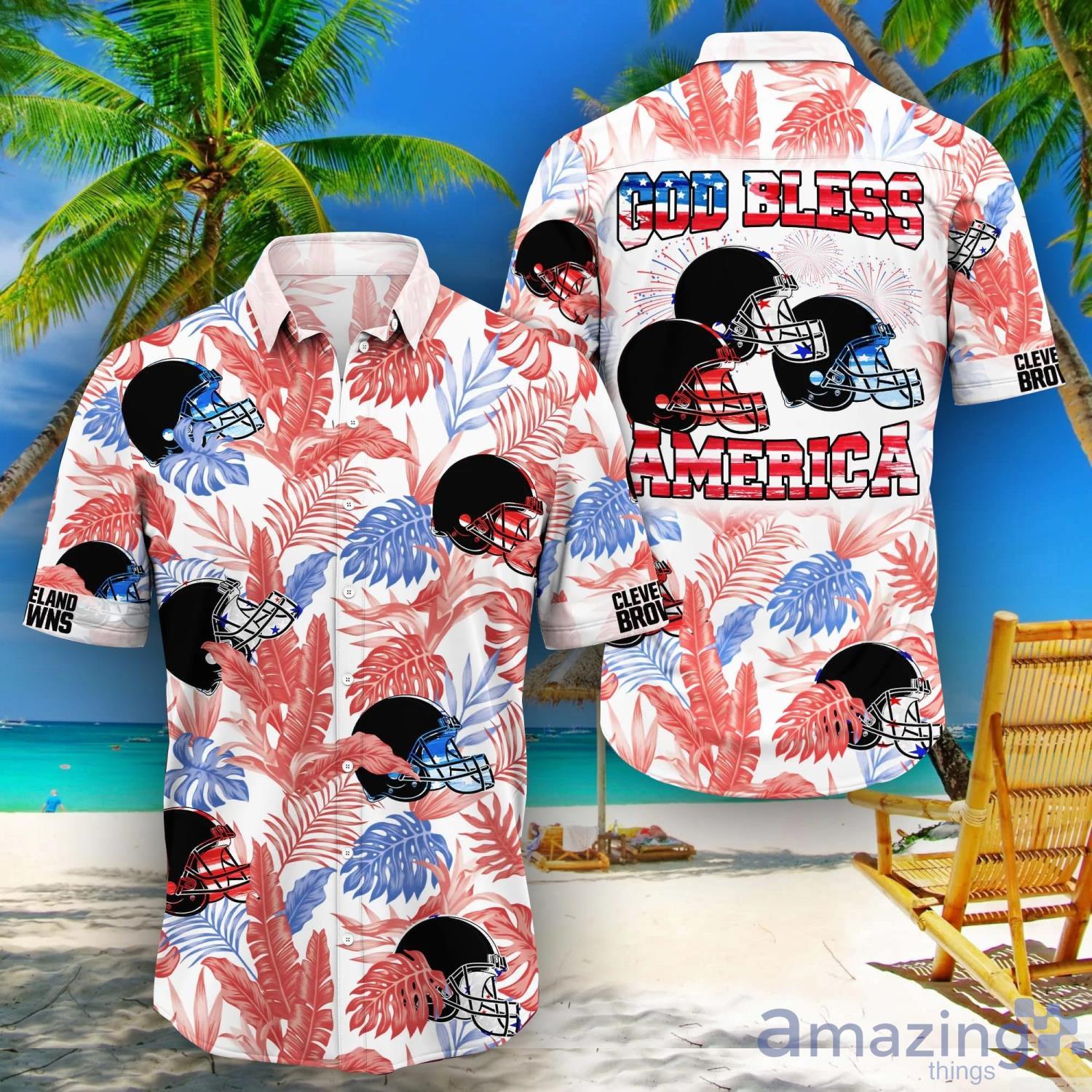 Cleveland Browns NFL God Bless America Hawaiian Shirt Product Photo 1