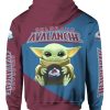 Colorado Avalanche Baby Yoda Star Wars All Over Print 3D Hoodie