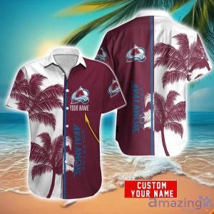 Colorado Avalanche Hawaiian Shirt And Shorts Set Custom Name Summer Vacation Shirt NHL Fans Product Photo 1