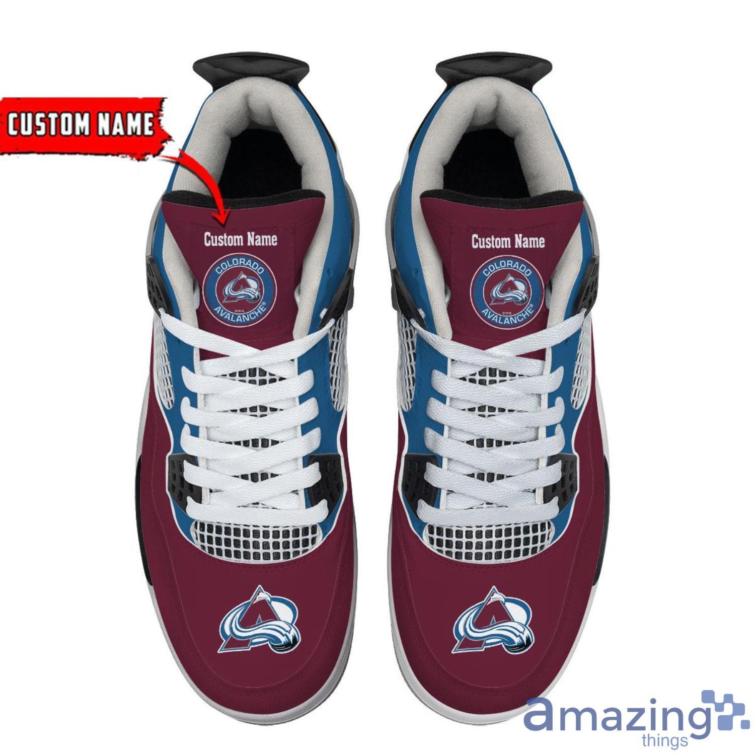 Colorado Avalanche Personalized Name Air Jordan 4 Shoes Sneakers Men Women Sneakers image Colorado Avalanche Personalized Name Air Jordan 4 Shoes Sneakers Men Women Sneakers Product Photo 3