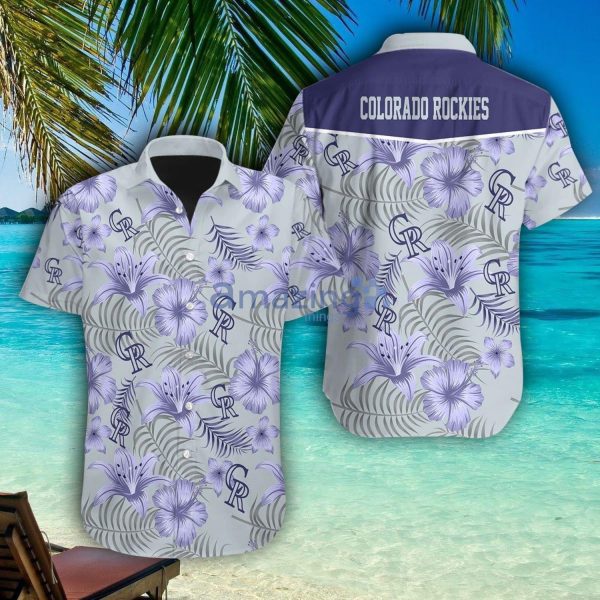 Colorado Rockies Lily And Hibicus Flower Pattern Tropical Hawaiian Shirt Men Women Beach Shirt Product Photo 1