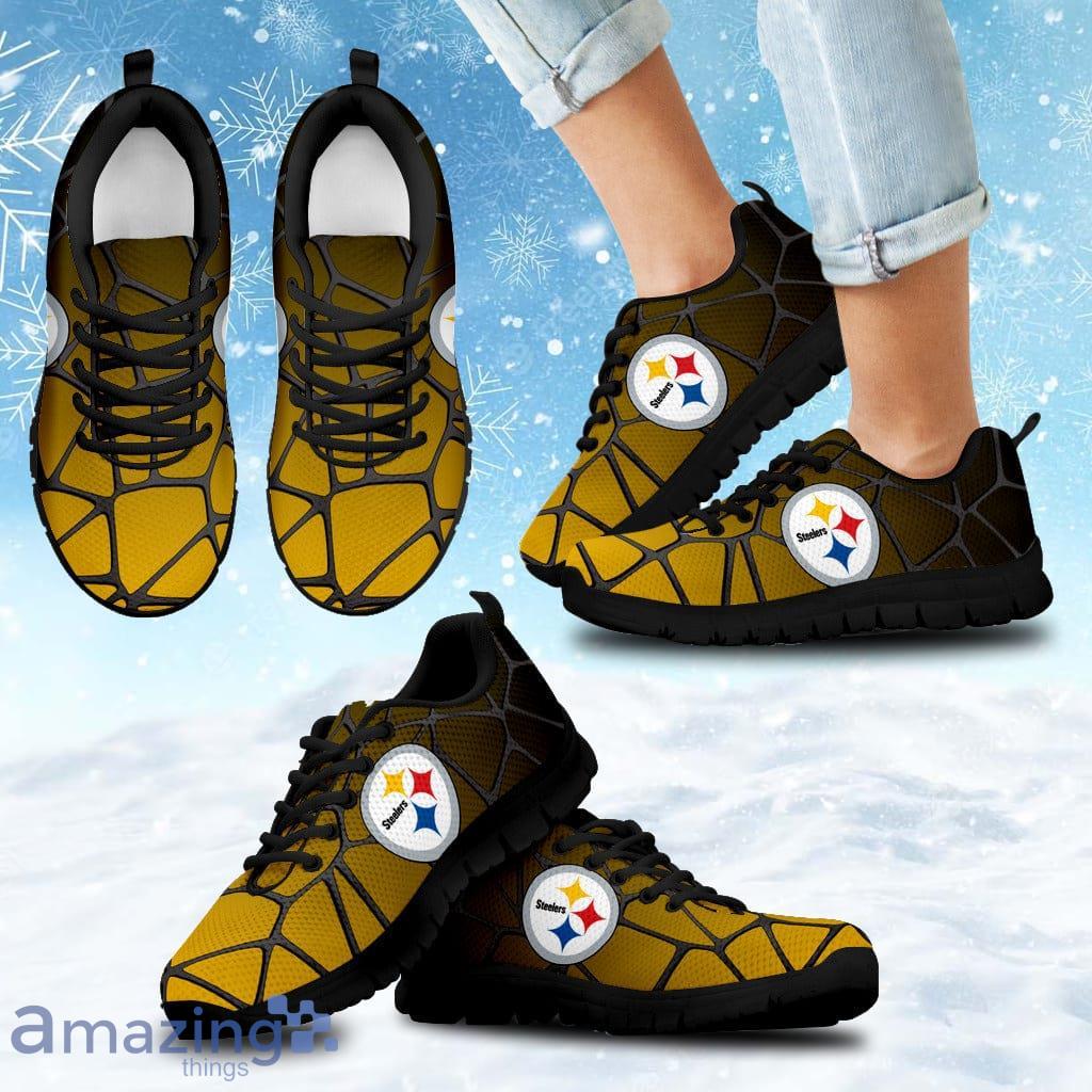Colors Air Cushion Pittsburgh Steelers Gradient Sneakers Shoes Gift For Big Fans image Colors Air Cushion Pittsburgh Steelers Gradient Sneakers Shoes Gift For Big Fans Product Photo 1