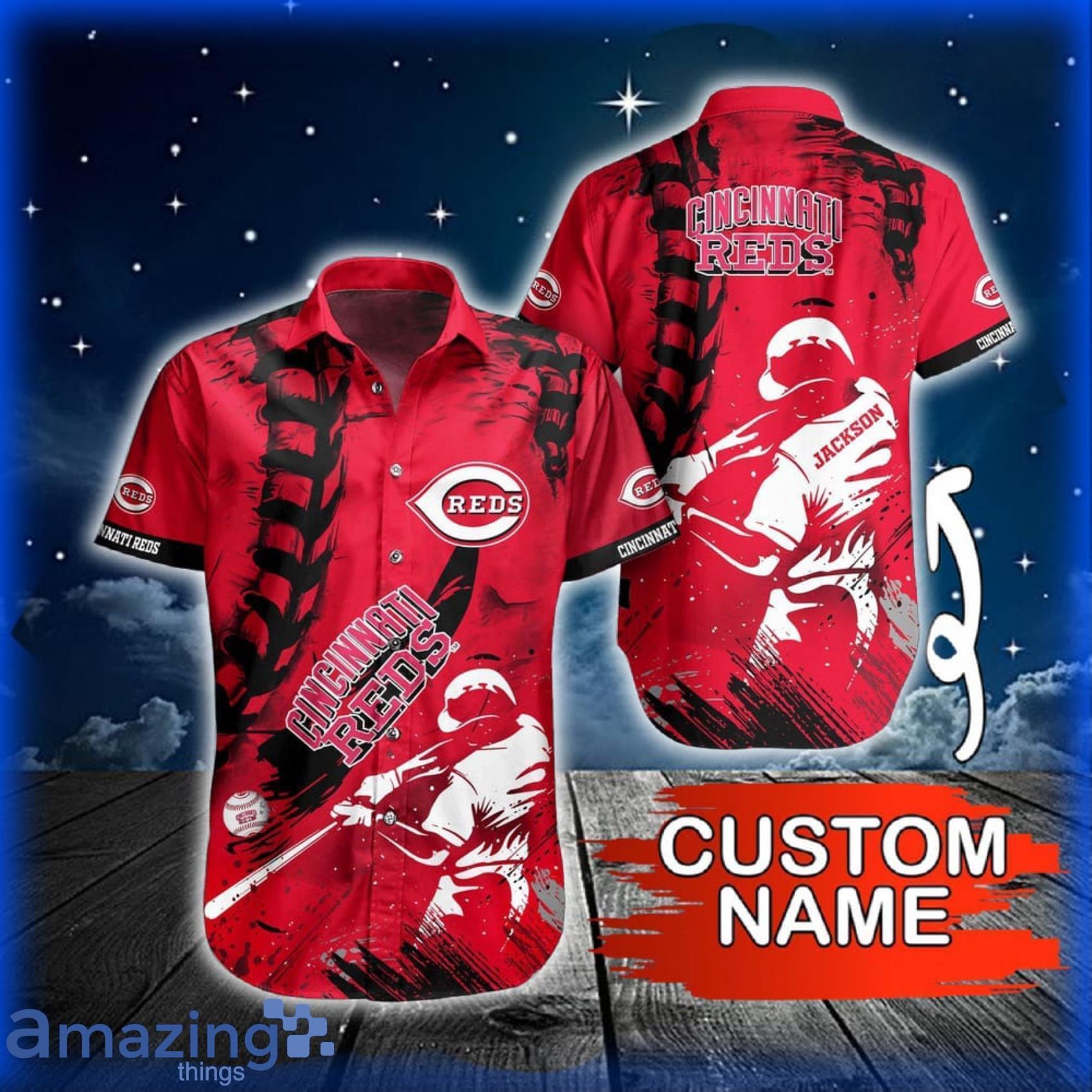 Custom Name 2024 MLB Cincinnati Reds Hawaiian Shirt Summer Symphony For Fans image Custom Name 2024 MLB Cincinnati Reds Hawaiian Shirt Summer Symphony For Fans Product Photo 1
