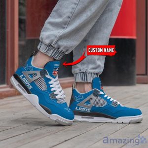 Personalized Name Detroit Lions Personalized Air Jordan 4 Shoes Trending Men Women Sneakers Trending Shoes Product Photo 3