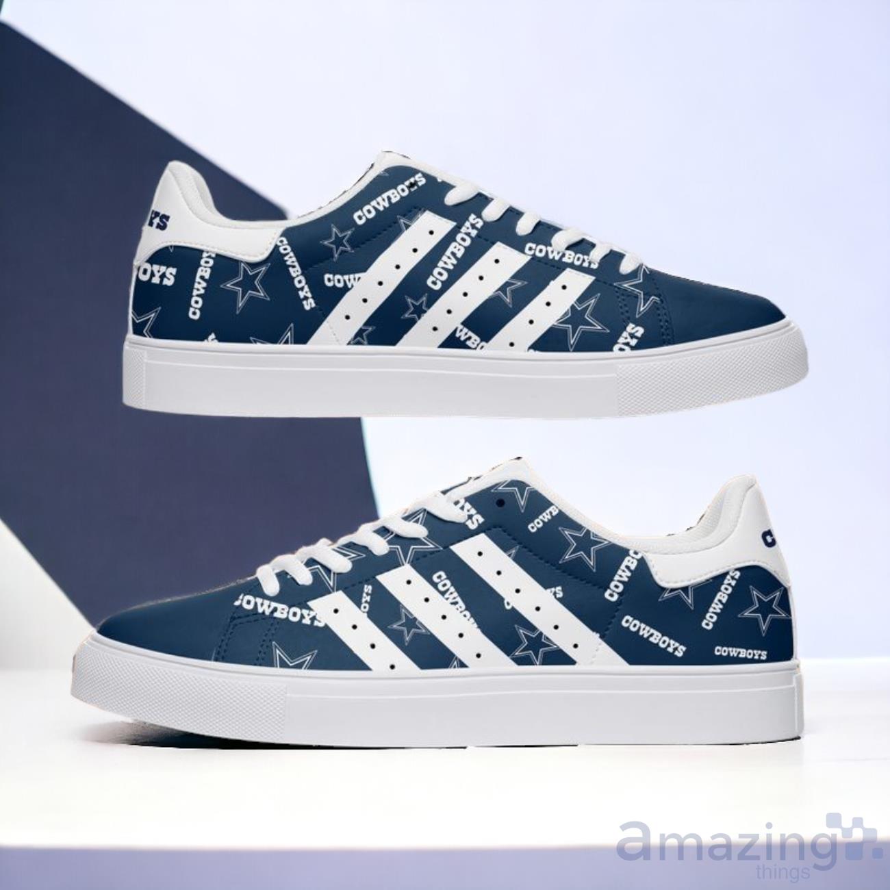 Dallas Cowboys Logo Pattern Men's And Women's Skate Shoes image Dallas Cowboys Logo Pattern Men's And Women's Skate Shoes