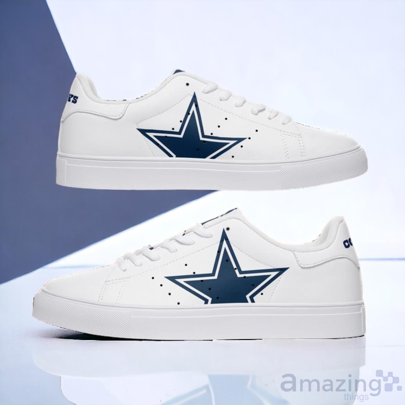 Dallas Cowboys One Line Pattern Men's And Women's Skate Shoes image Dallas Cowboys One Line Pattern Men's And Women's Skate Shoes