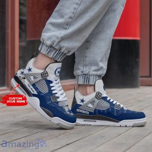 Dallas Cowboys Personalized Name Air Jordan 4 Sneakers Men Women Sneakers Custom Name Product Photo 2