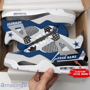 Dallas Cowboys Personalized Name Air Jordan 4 Sneakers Men Women Sneakers New Design For Fans Product Photo 1