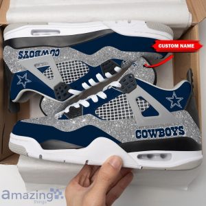 Dallas Cowboys Personalized Name Air Jordan 4 Sneakers Men Women Sneakers New Trending Sport Sneakers Fans Gift Product Photo 3