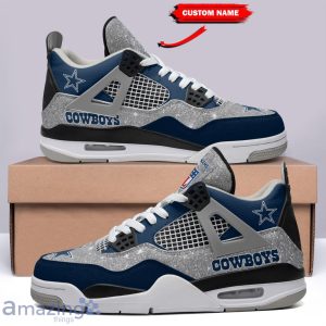 Dallas Cowboys Personalized Name Air Jordan 4 Sneakers Men Women Sneakers New Trending Sport Sneakers Fans Gift Product Photo 1