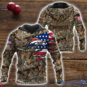 Denver Broncos 3D Printed T-Shirt Hoodie Sweatshirt Camo Hunting Perfect Gift Custom Name For Fans Product Photo 1