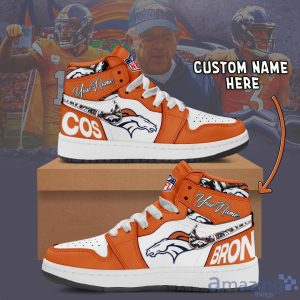 Denver Broncos Air Jordan Hightop Shoes Custom Name For Fans Limited Shoes Product Photo 2