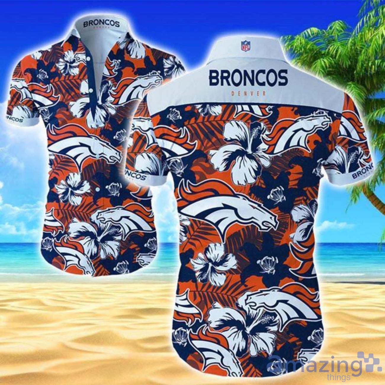 Denver Broncos Aloha Beach Gift 3D Hawaiian Shirt image Denver Broncos Aloha Beach Gift 3D Hawaiian Shirt Product Photo 1