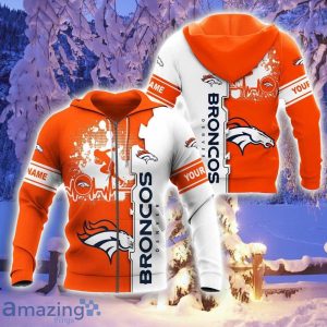 Denver Broncos Custom Name 3D Hoodie Heartbeat Pattern For Fans Product Photo 1