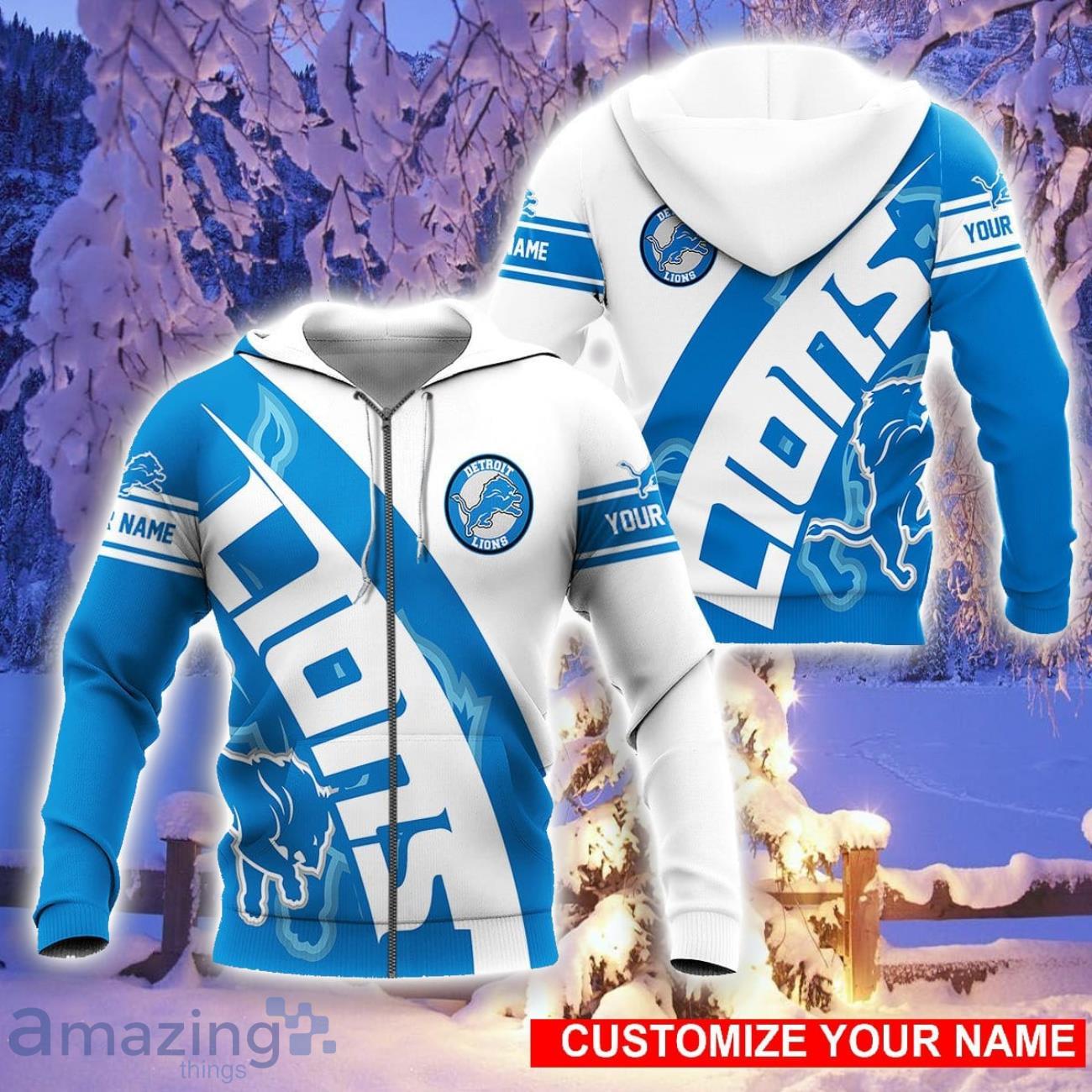 Detroit Lions 3D Hoodie All Over Printed Personalized Name Casual Hoodie Sport Fans Product Photo 1