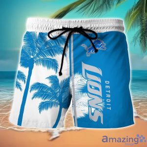 Detroit Lions Hawaiian Shirt And Shorts Set Custom Name Summer Vacation Shirt NFL Fans Product Photo 2