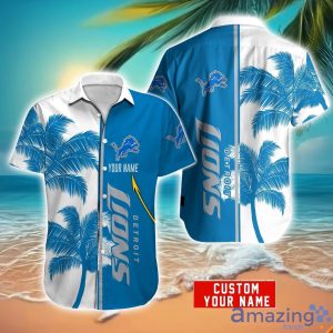 Detroit Lions Hawaiian Shirt And Shorts Set Custom Name Summer Vacation Shirt NFL Fans Product Photo 1