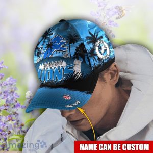 Detroit Lions NFL 3D Cap Coconut Pattern Hawaii Summer Gift image Detroit Lions NFL 3D Cap Coconut Pattern Hawaii Summer Gift Product Photo 2
