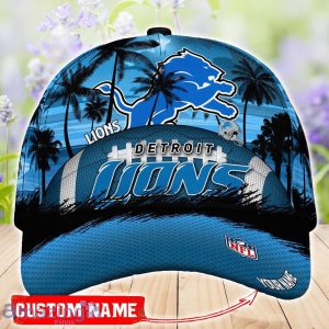 Detroit Lions NFL 3D Cap Coconut Pattern Hawaii Summer Gift Product Photo 1